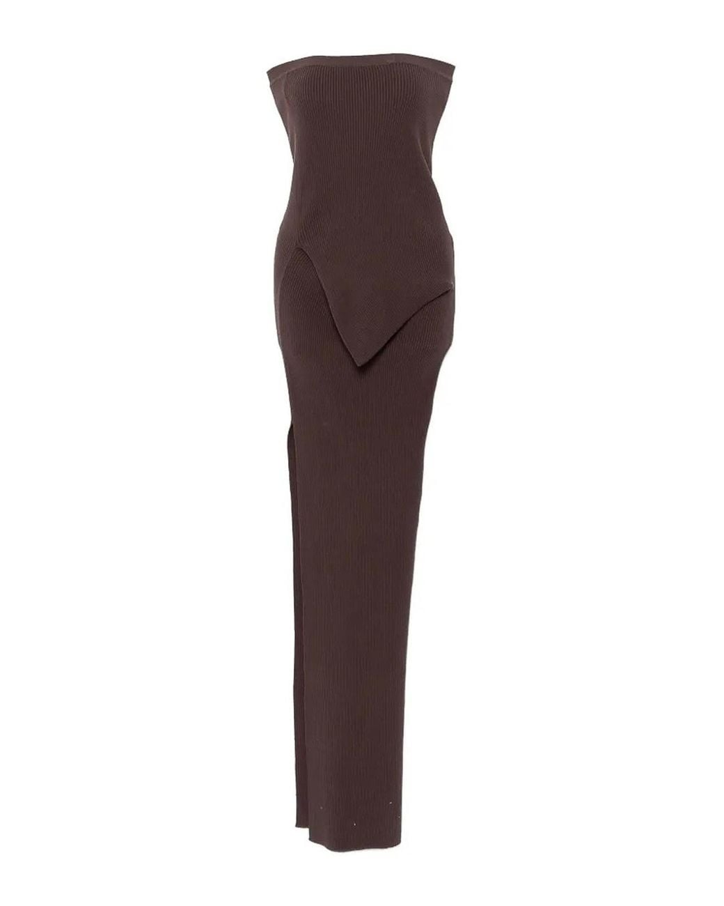 Rick Owens Brown Bustier Babel Dress