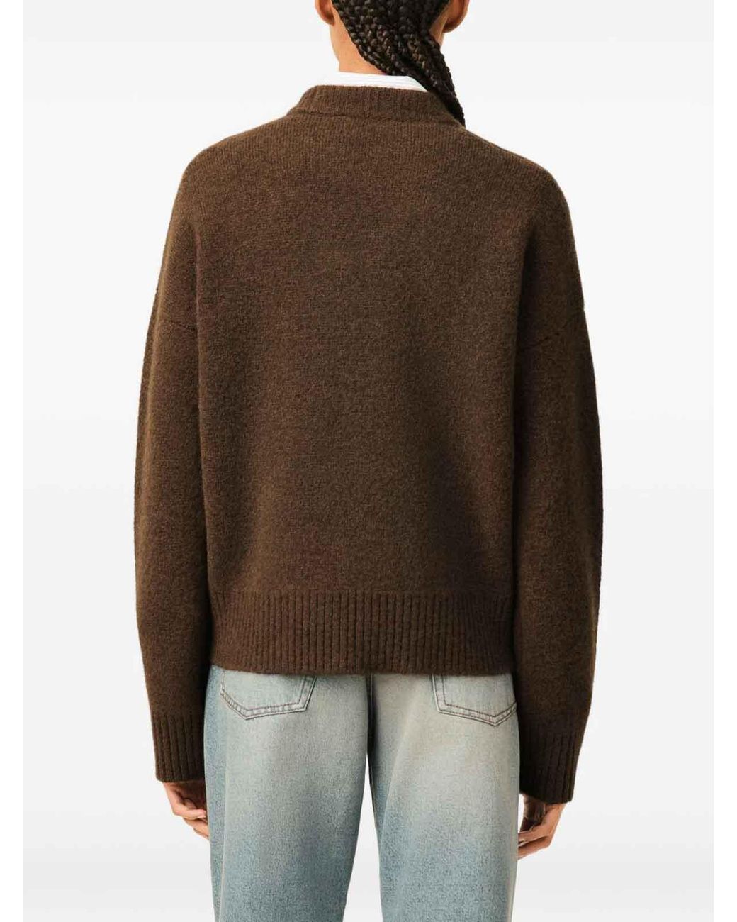 AMI Rundhalspullover in Brown für Herren