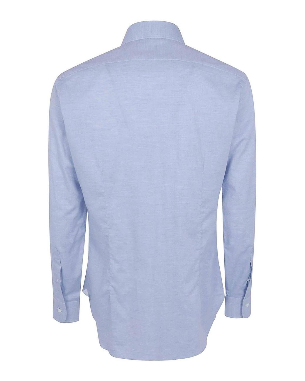 Barba Napoli Blue Twill Classic Shirt for men