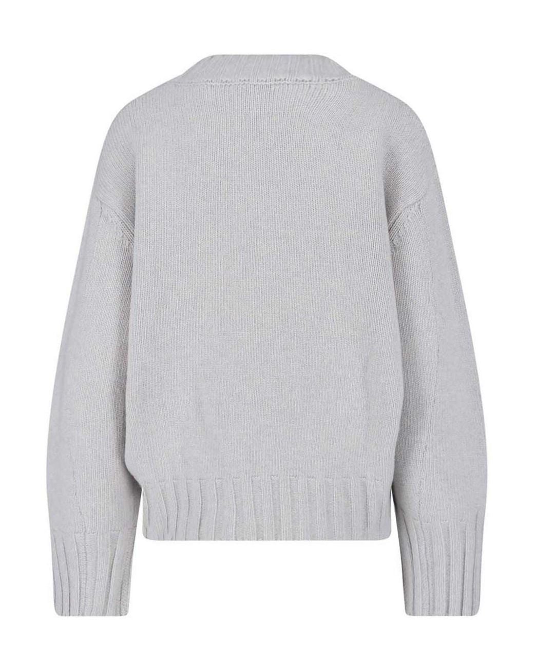 The Attico Gray Asymmetric Sweater