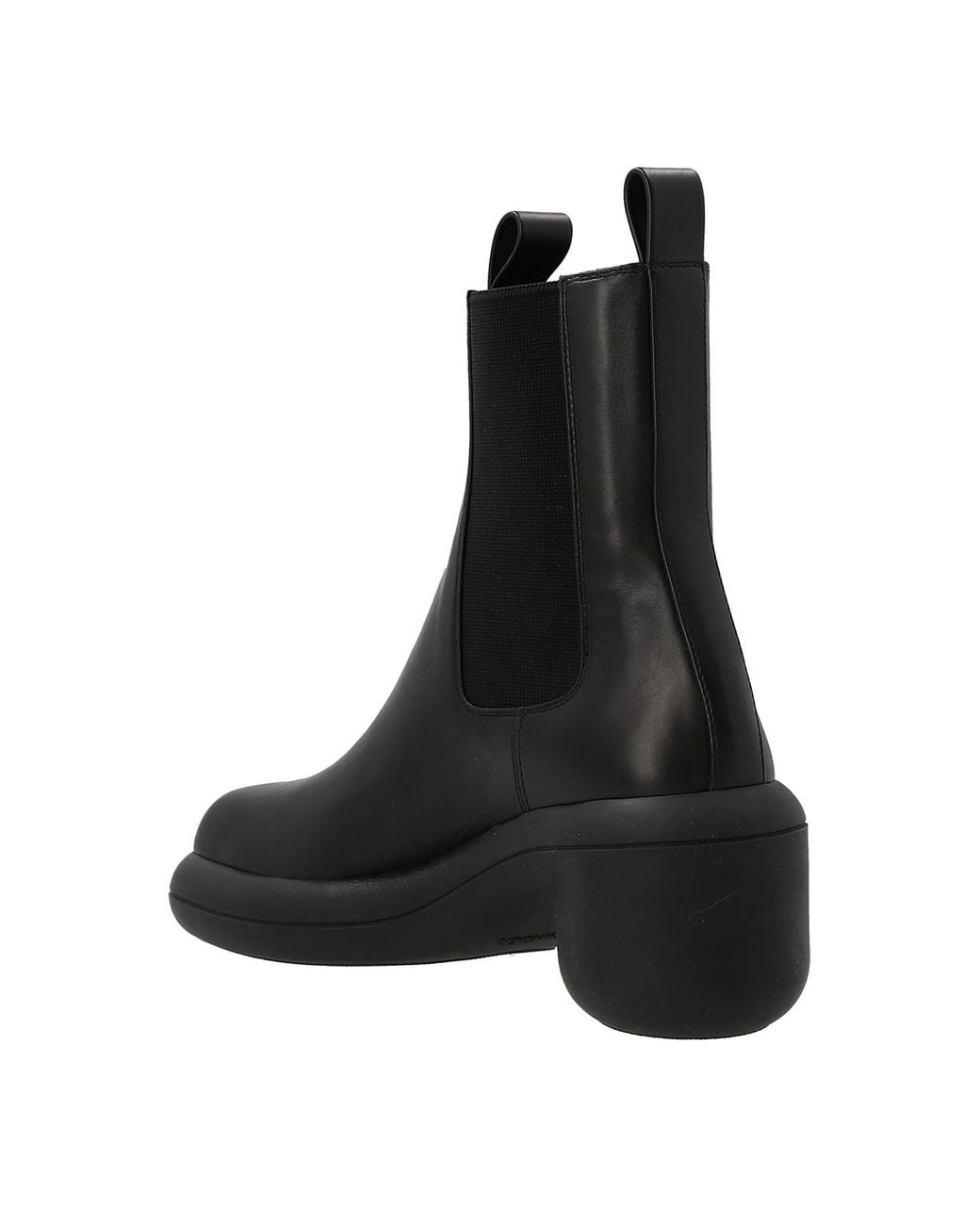 Jil Sander Black Solid Round Toe Boots
