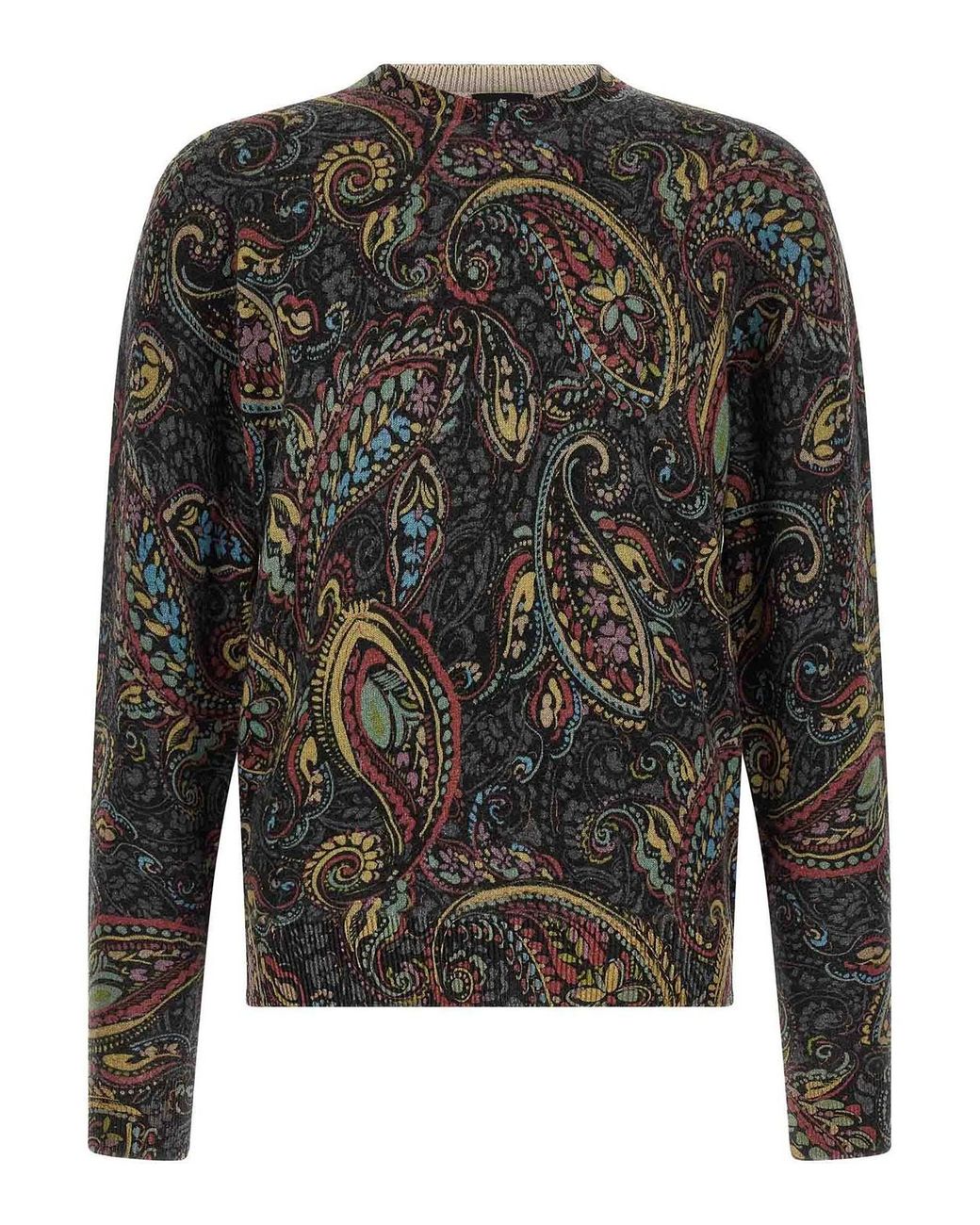 Etro Gray Paisley Sweater for men