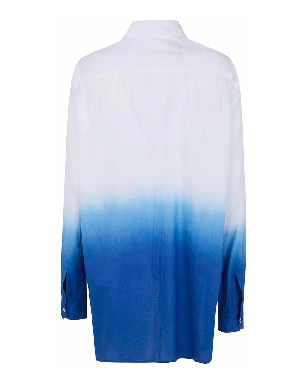 Maria Calderara Blue Shaded Cotton Muslin Shirt