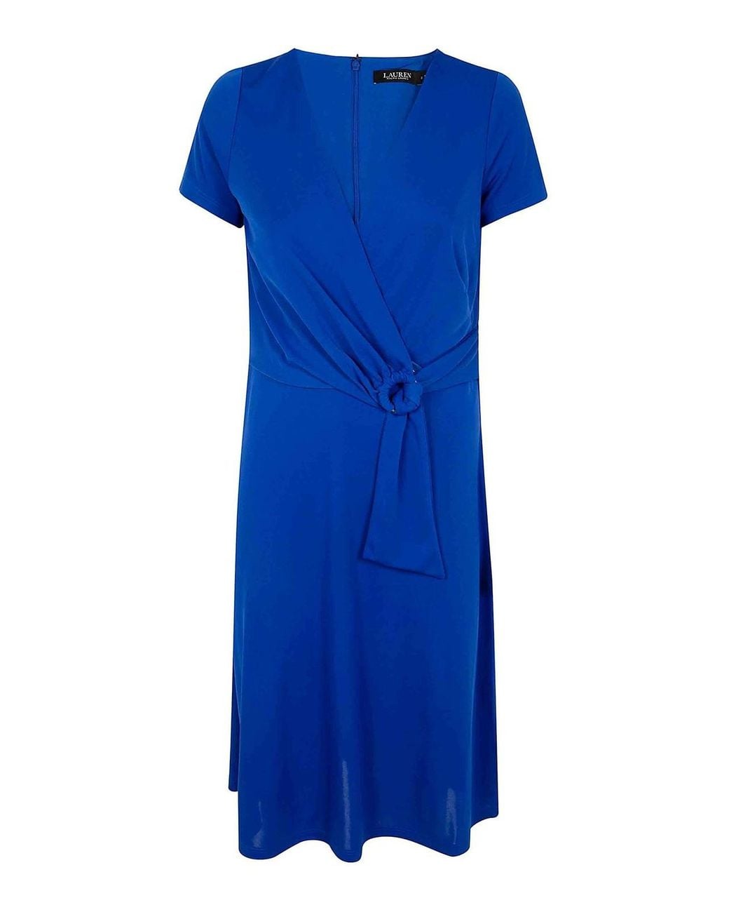Ralph Lauren Blue Karlee Short Sleeve Day Dress