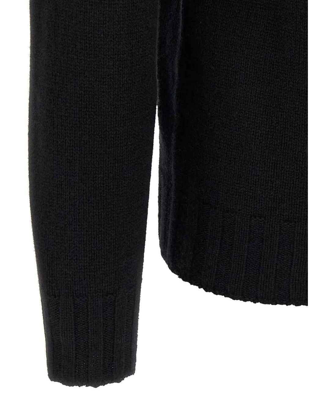 Oliver Lattughi Black Cashmere V-Sweater for men