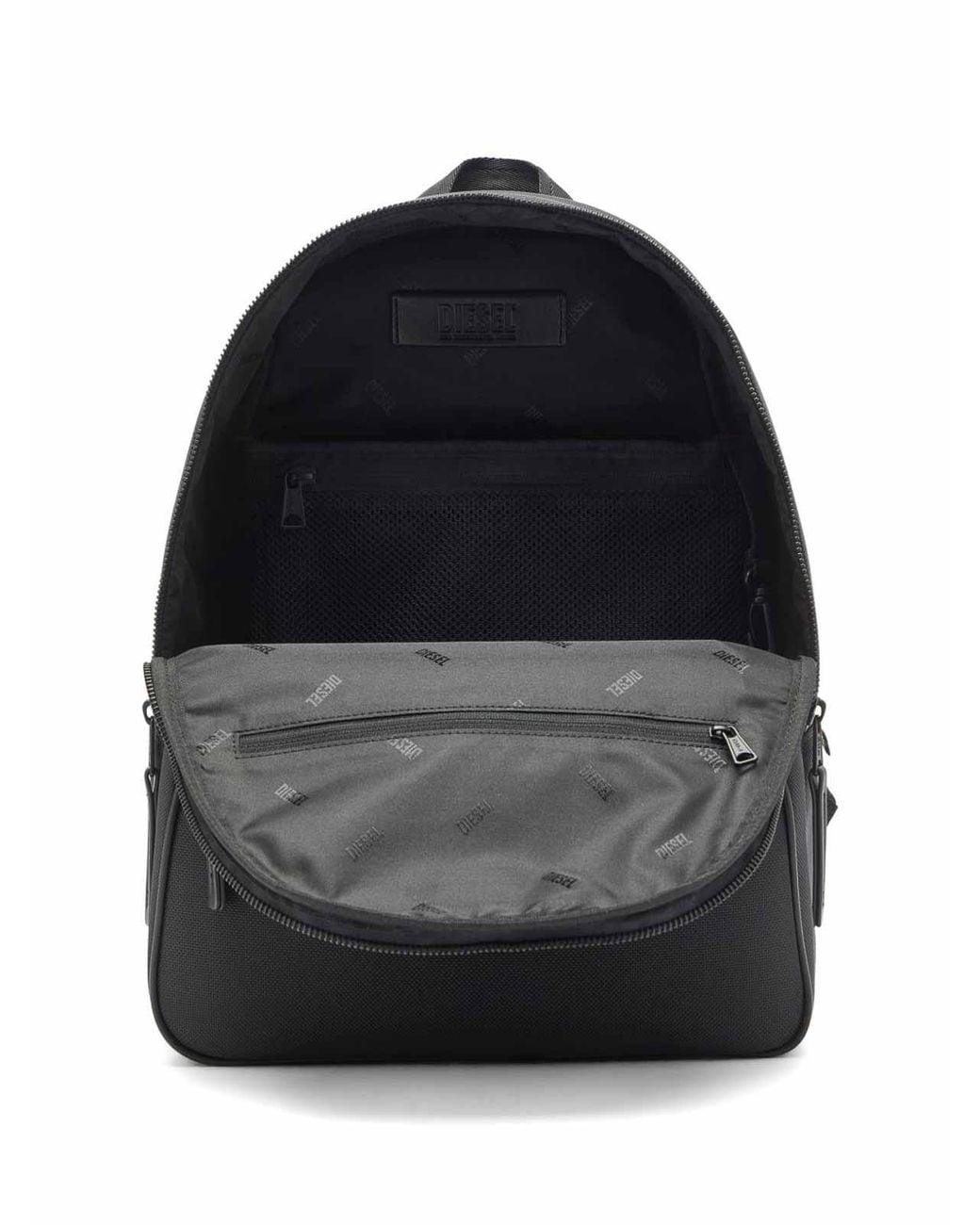 DIESEL Black Backpack With Front Pocket for men