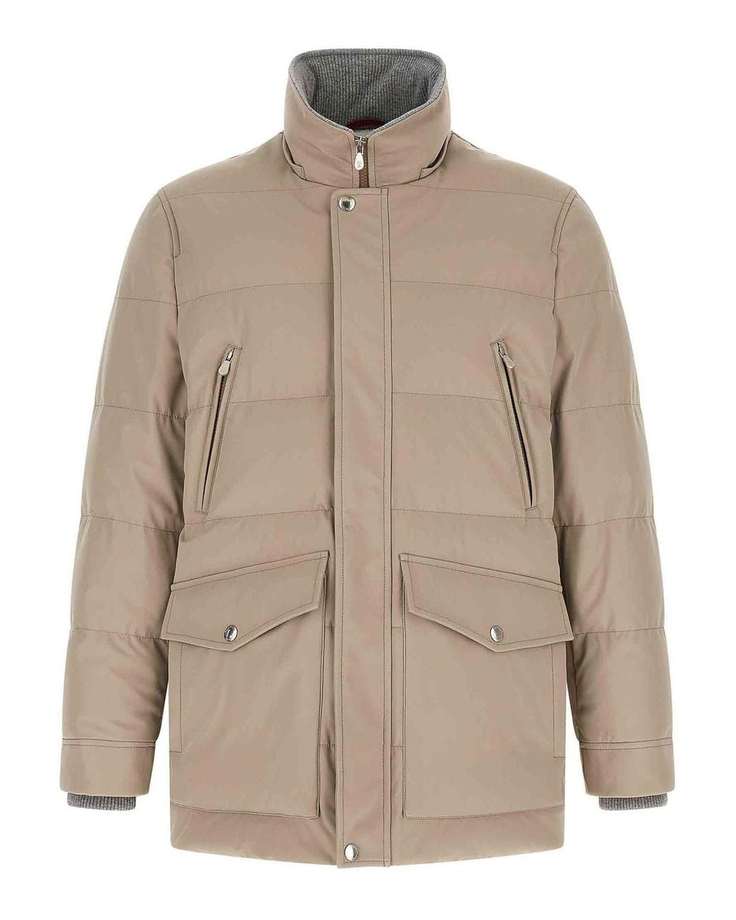 Brunello Cucinelli Natural Quilted Parka for men