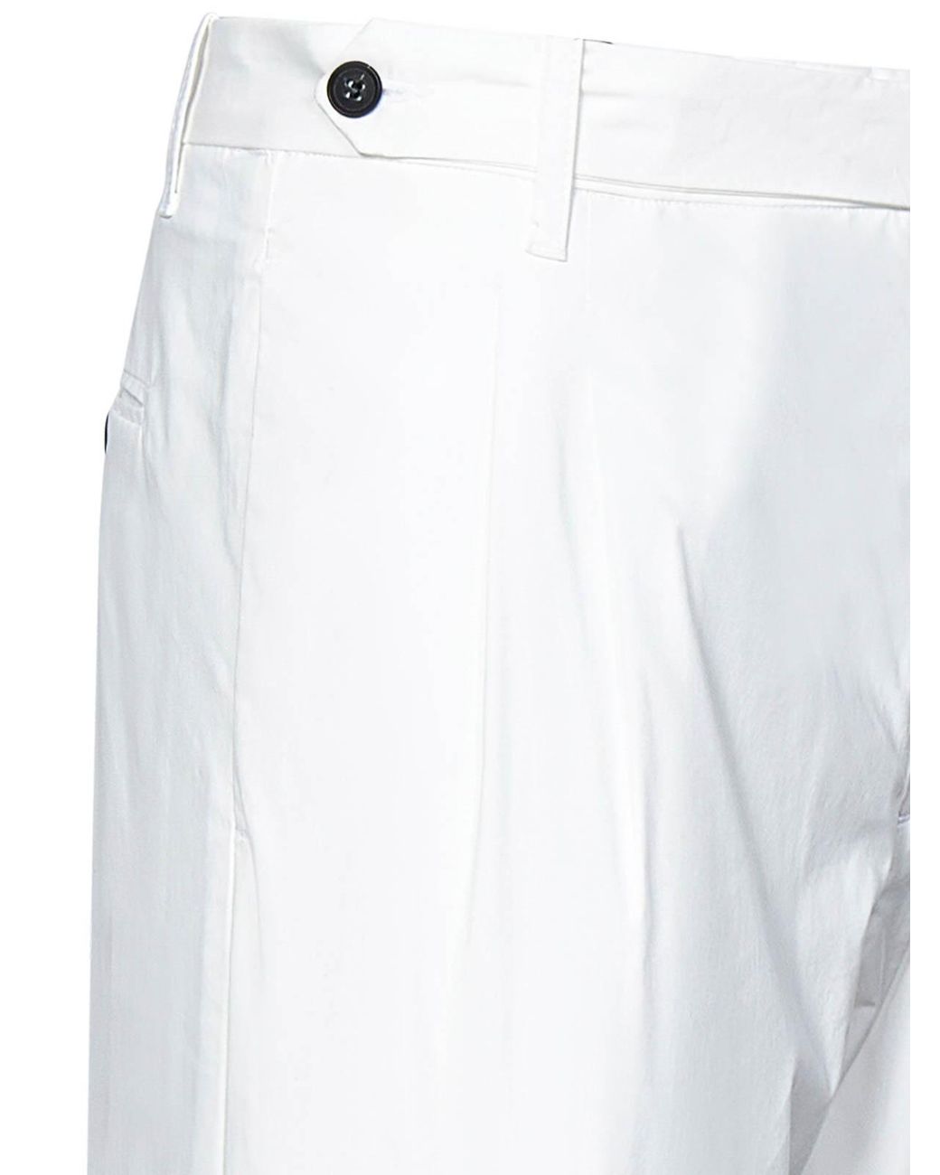 Franzese Collection White Pleat Trousers for men