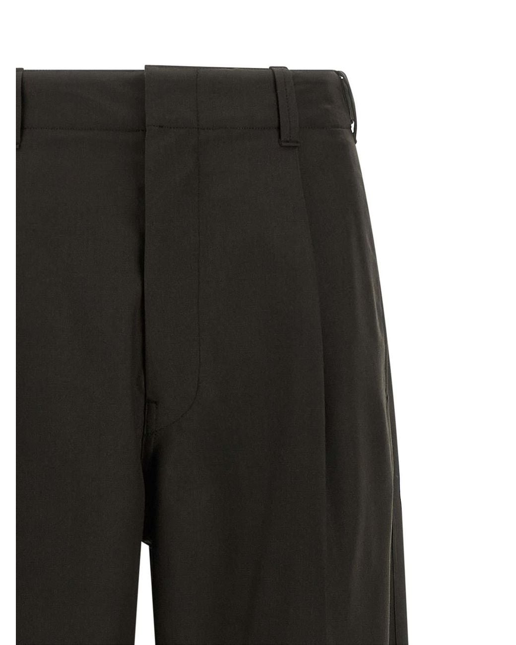 Lemaire Black Single Pleat Pants for men