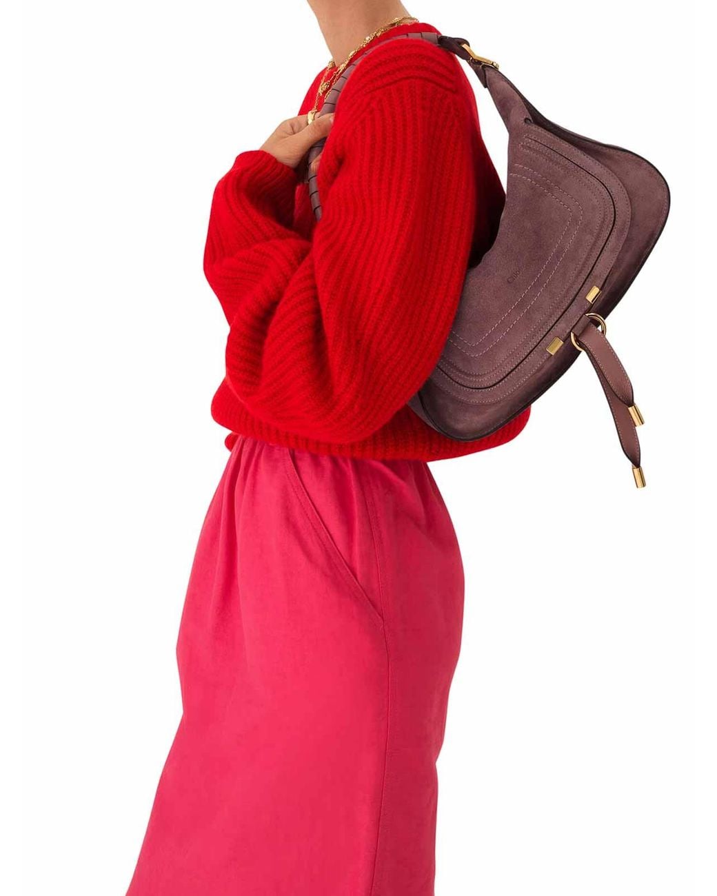 Chloé Purple Marcie Small Suede Shoulder Bag