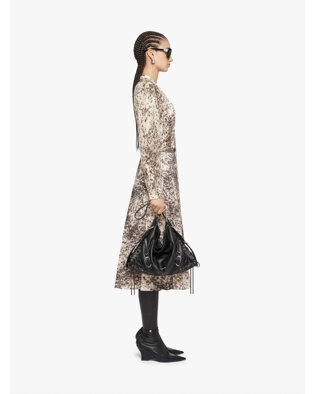 Givenchy Natural Snow-Leopard Printed Lavalliere Blouse