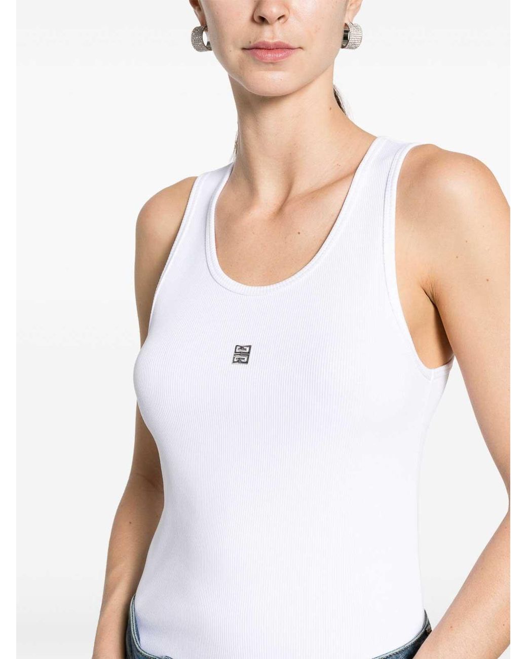 Givenchy White 4G Tank Top