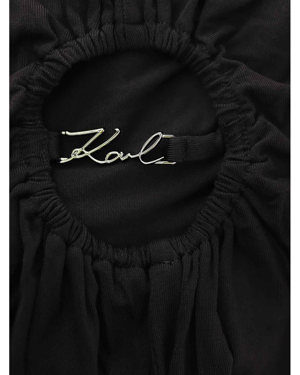 Karl Lagerfeld Black Karl One Shoulder Maxi Dress