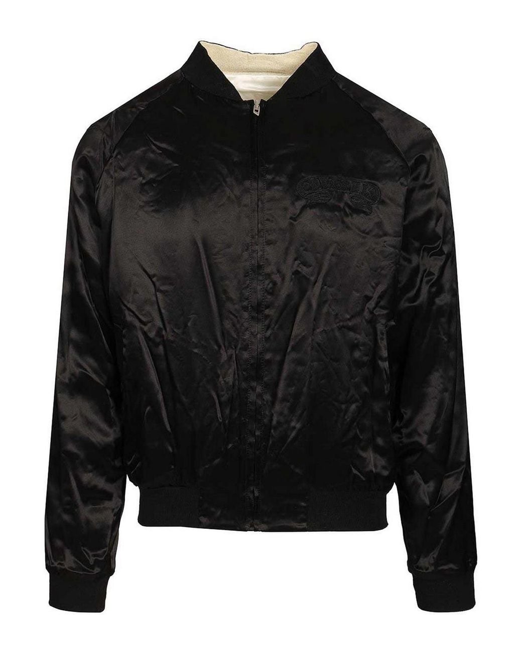 DIESEL Black Reversible Satin Bomber Jacket for men