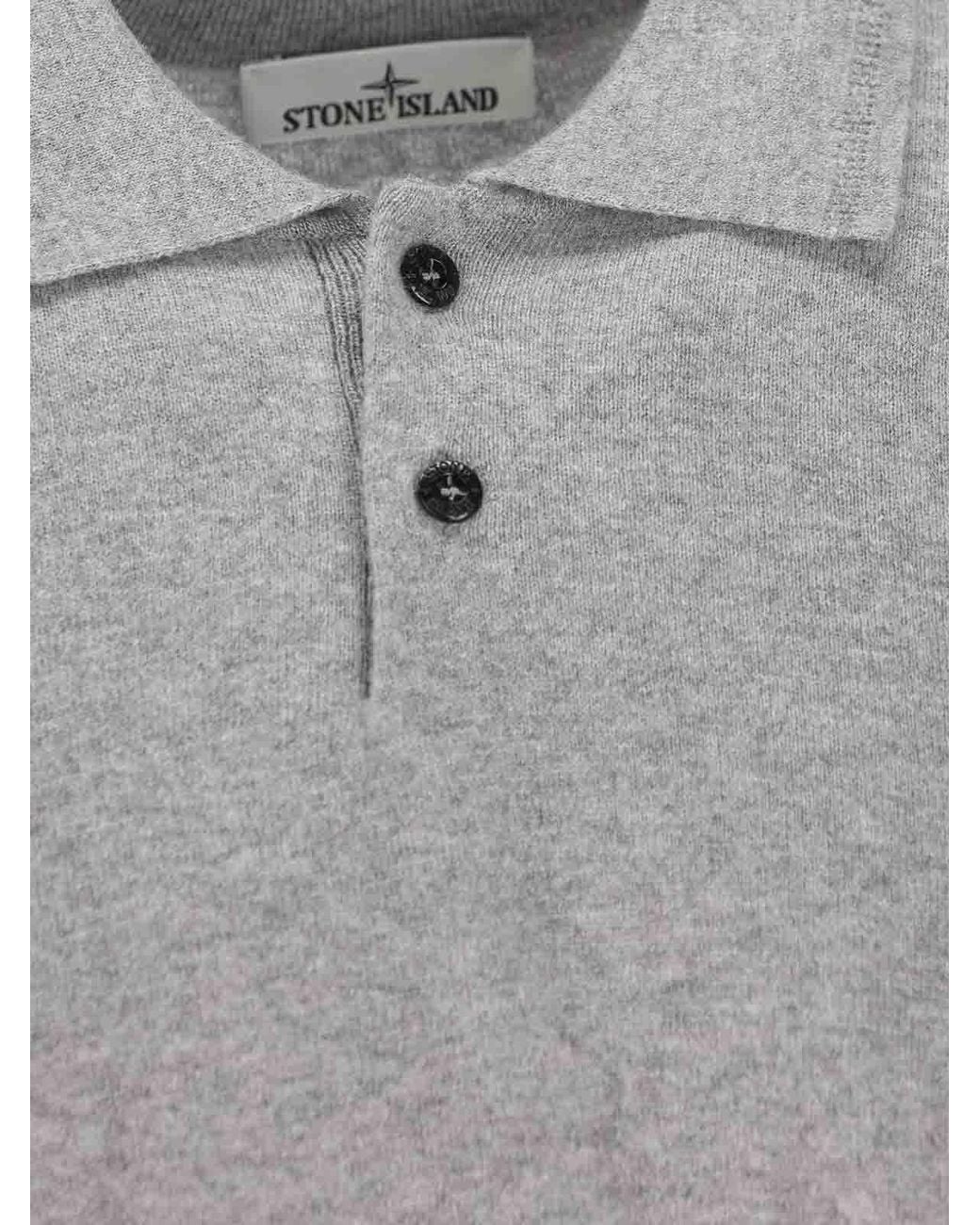Stone Island Gray Wool Polo for men