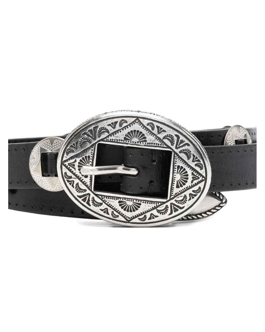 Golden Goose Deluxe Brand White Belt Leather Hammered Studs
