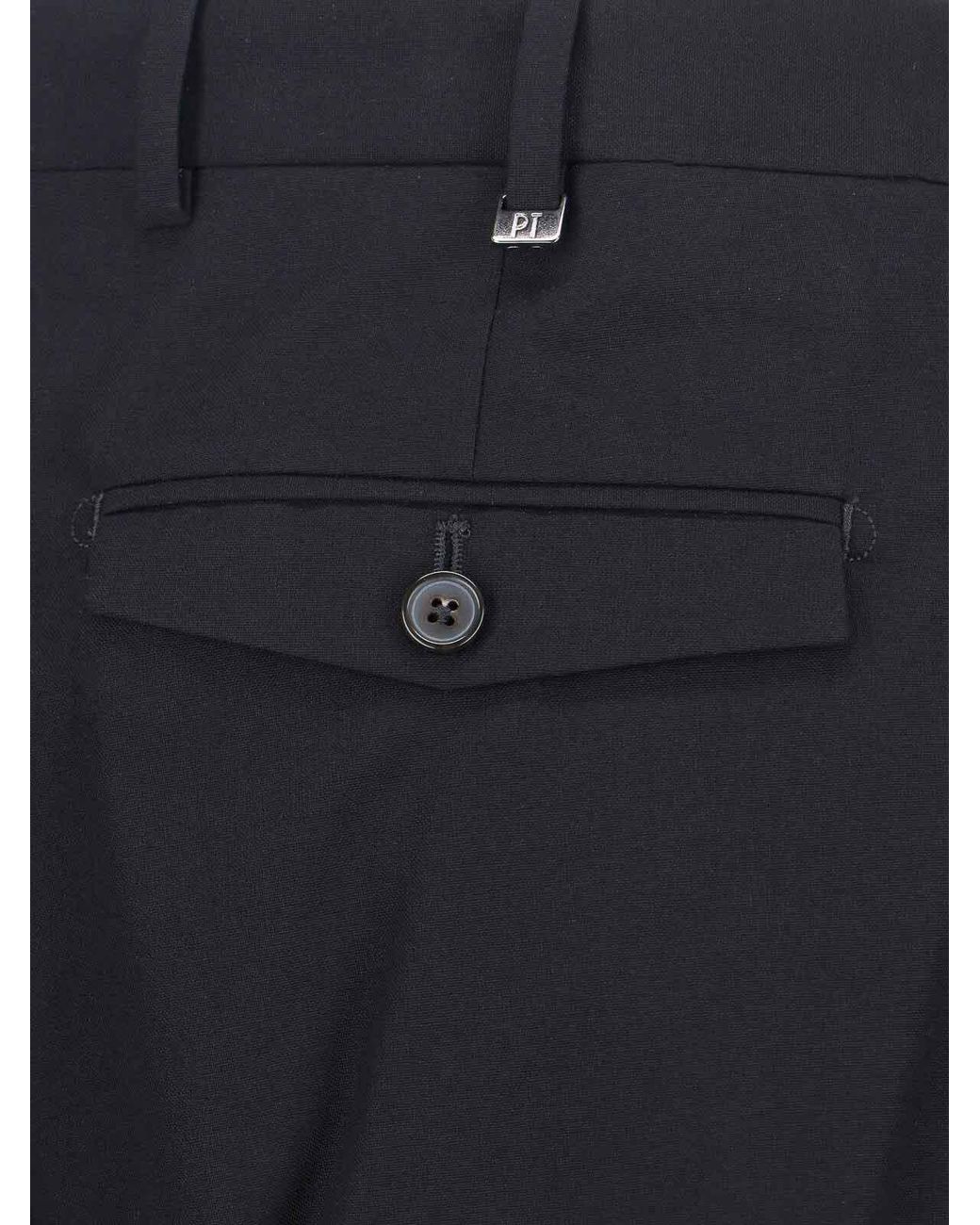 PT Torino Blue Tailored Trousers for men