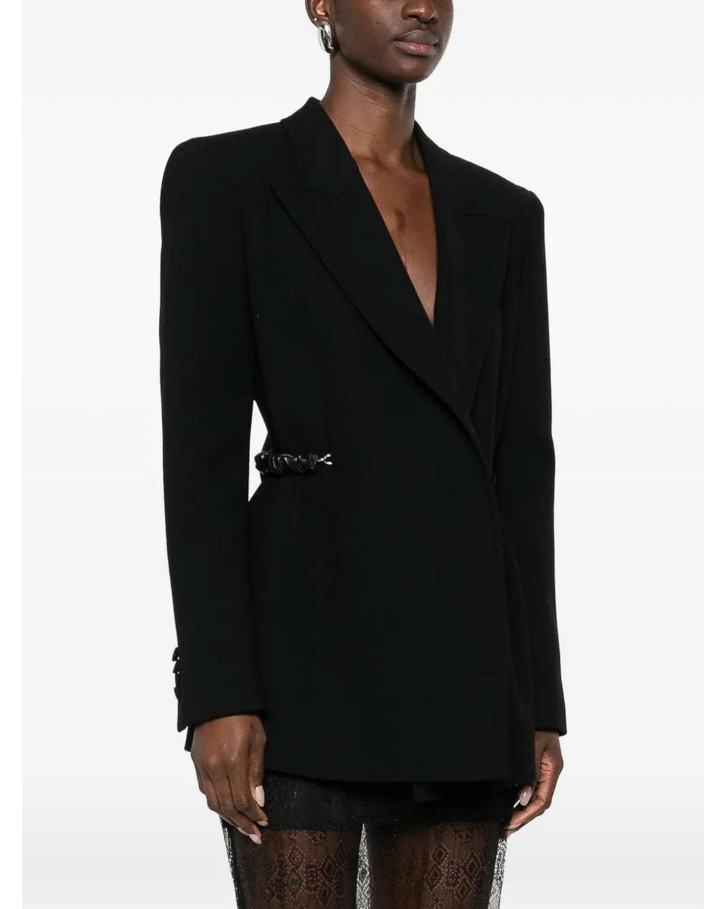 Gabriela Hearst Black Epona Chain Wool Blazer