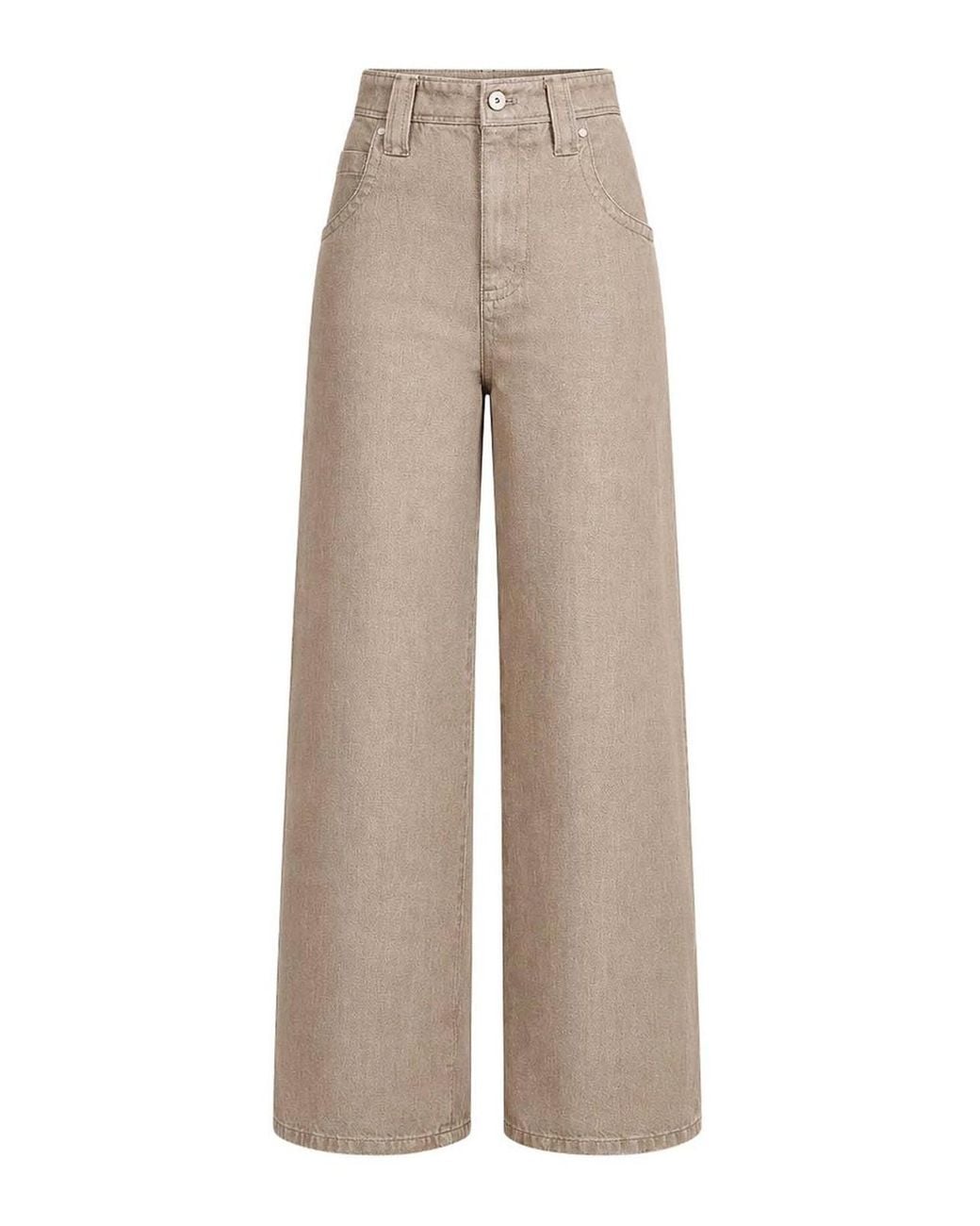 Brunello Cucinelli Natural Lam Denim Baggy Trousers