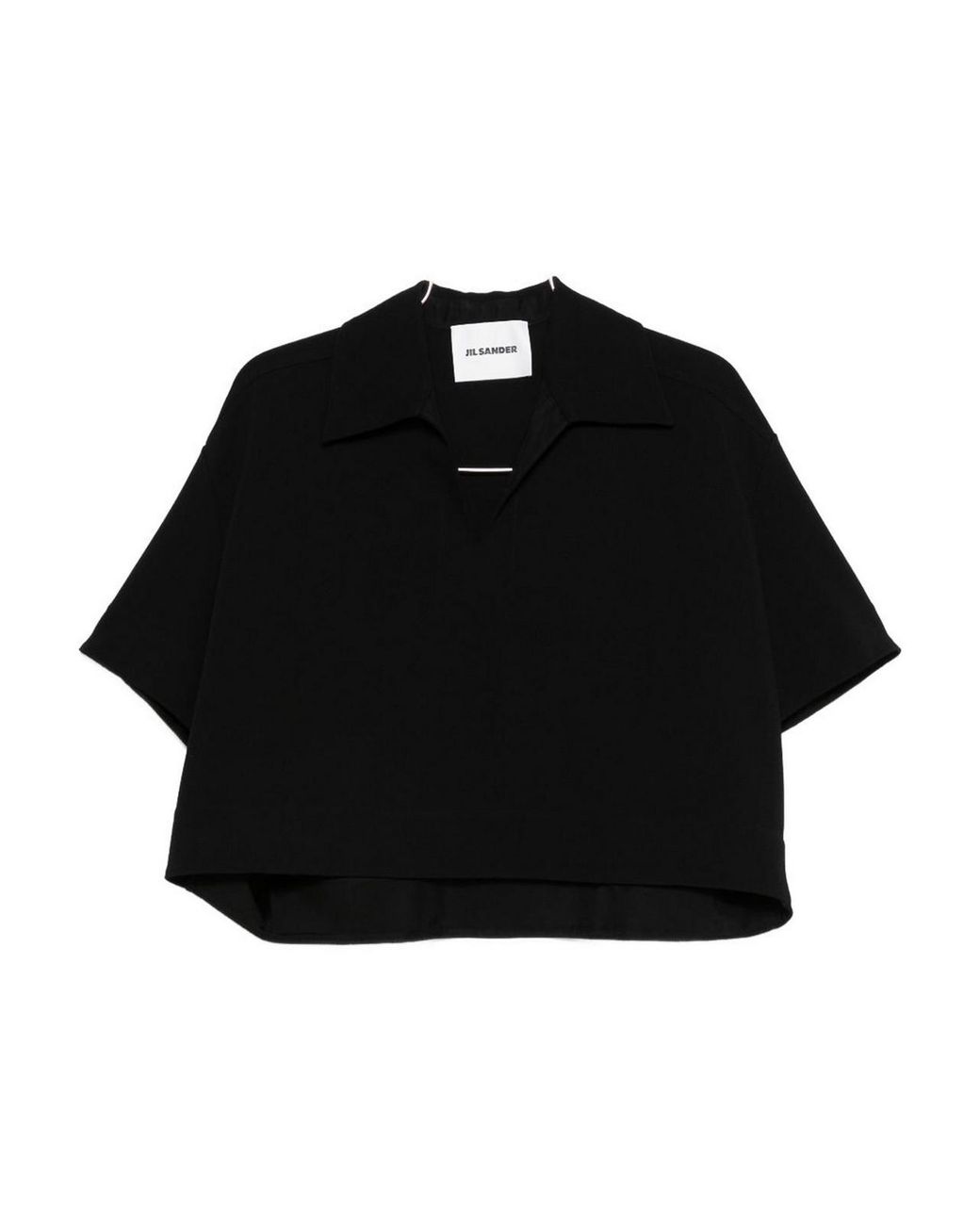Jil Sander Black Cropped Polo Shirt