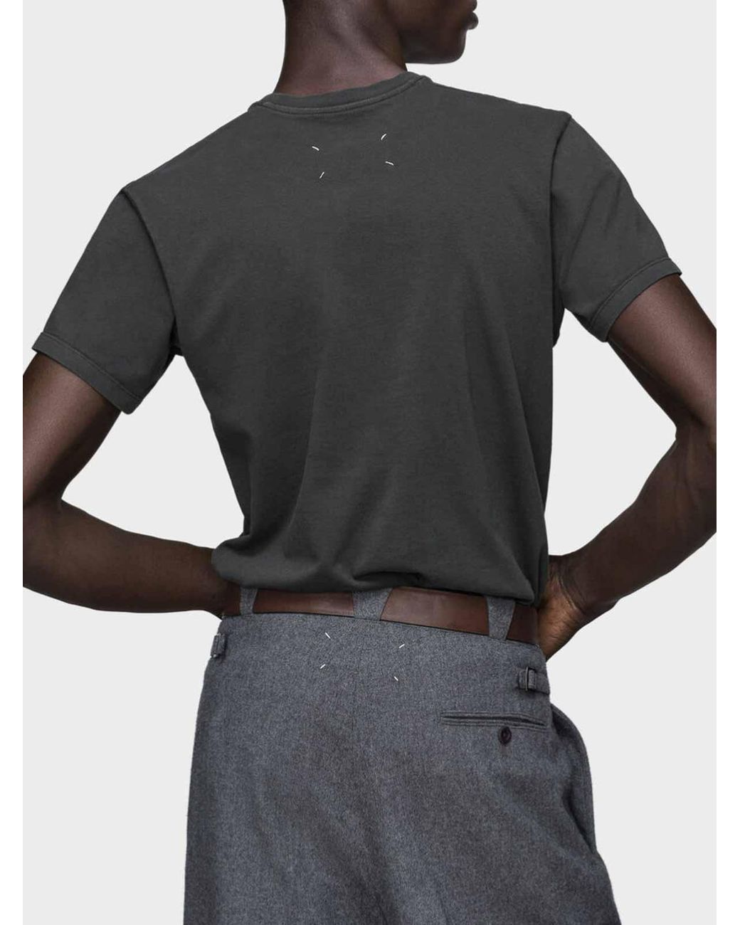 Maison Margiela Black Logo Patch T-Shirt for men