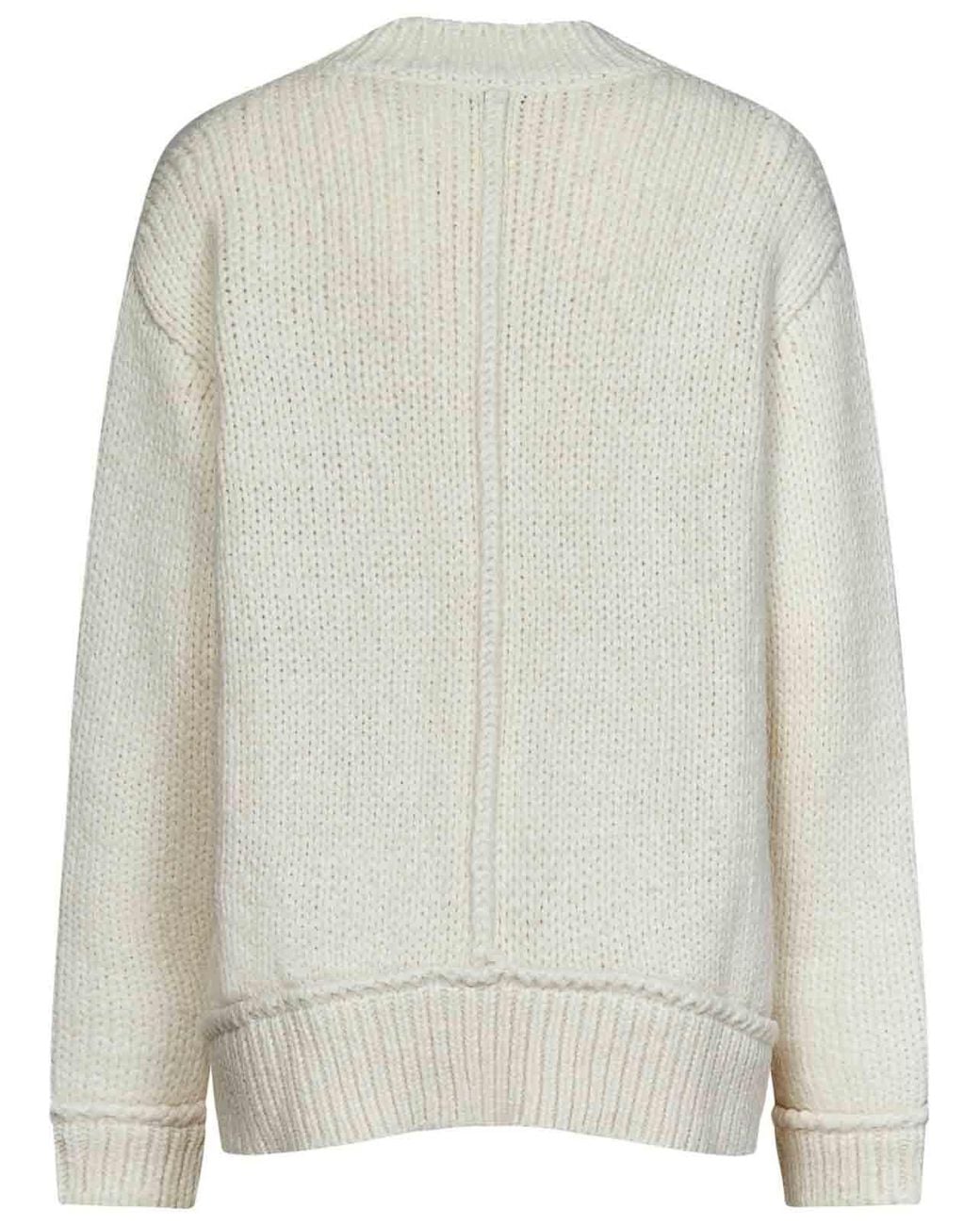 Tom Ford White Loose-Fit Alpaca Blend Pullover With V-Neck