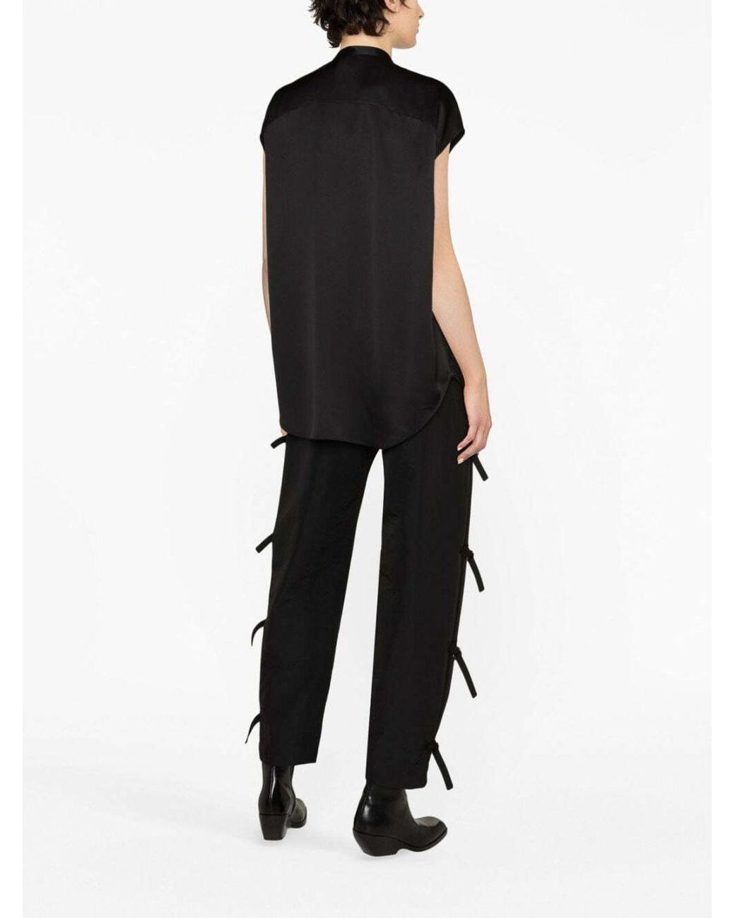 McQueen Black Fluid Double Satin Shirt