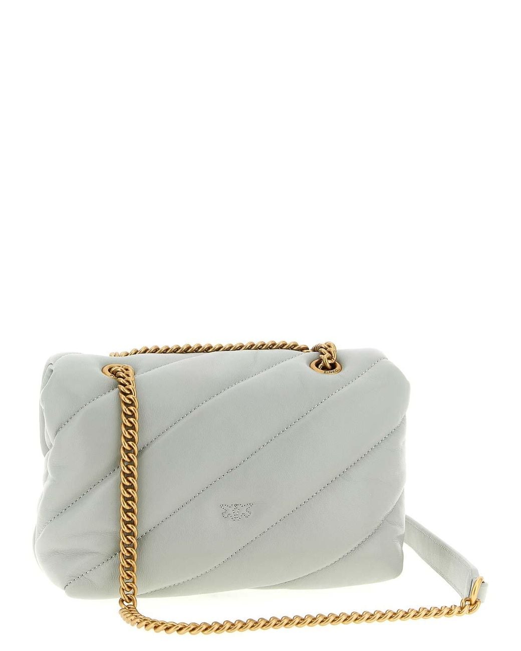 Pinko Gray Mini Love Puff Crossbody Bag