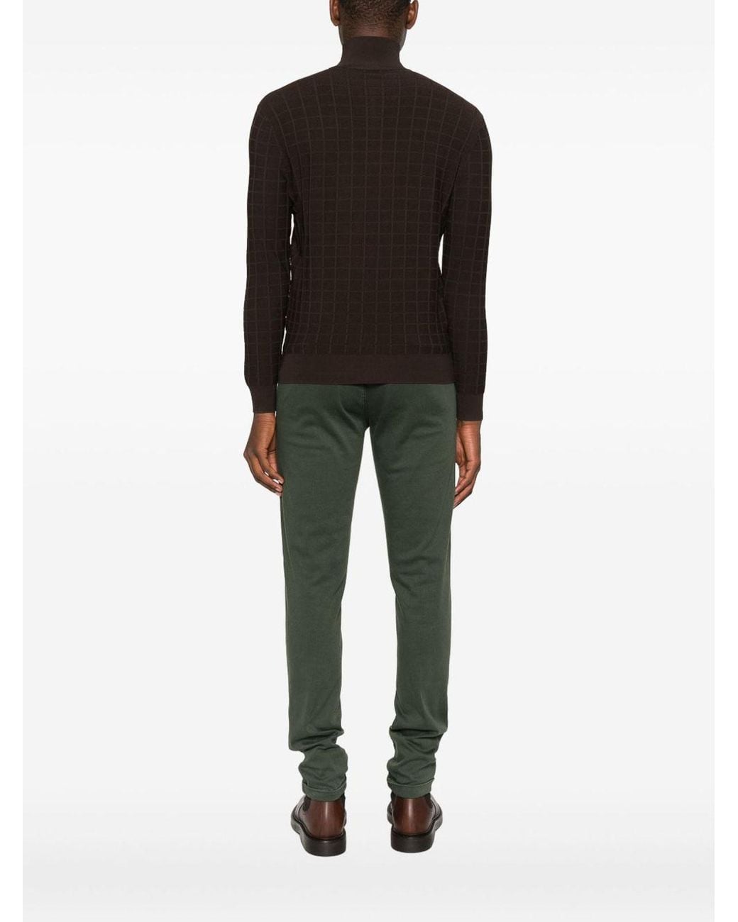 Emporio Armani Brown High Neck Pullover for men