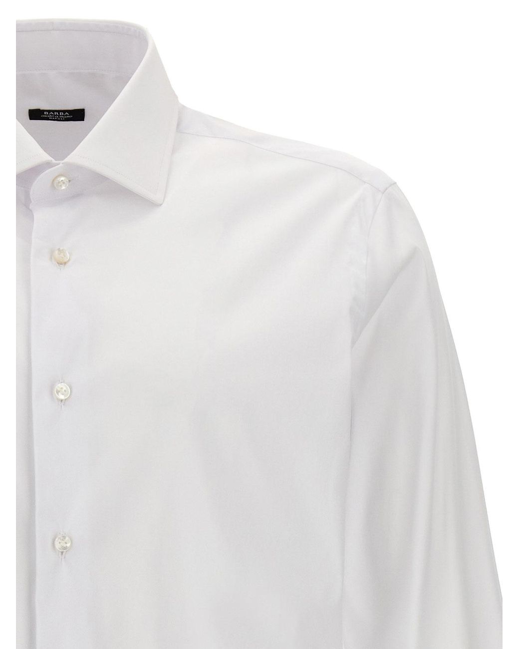 Barba Napoli White Poplin Shirt for men