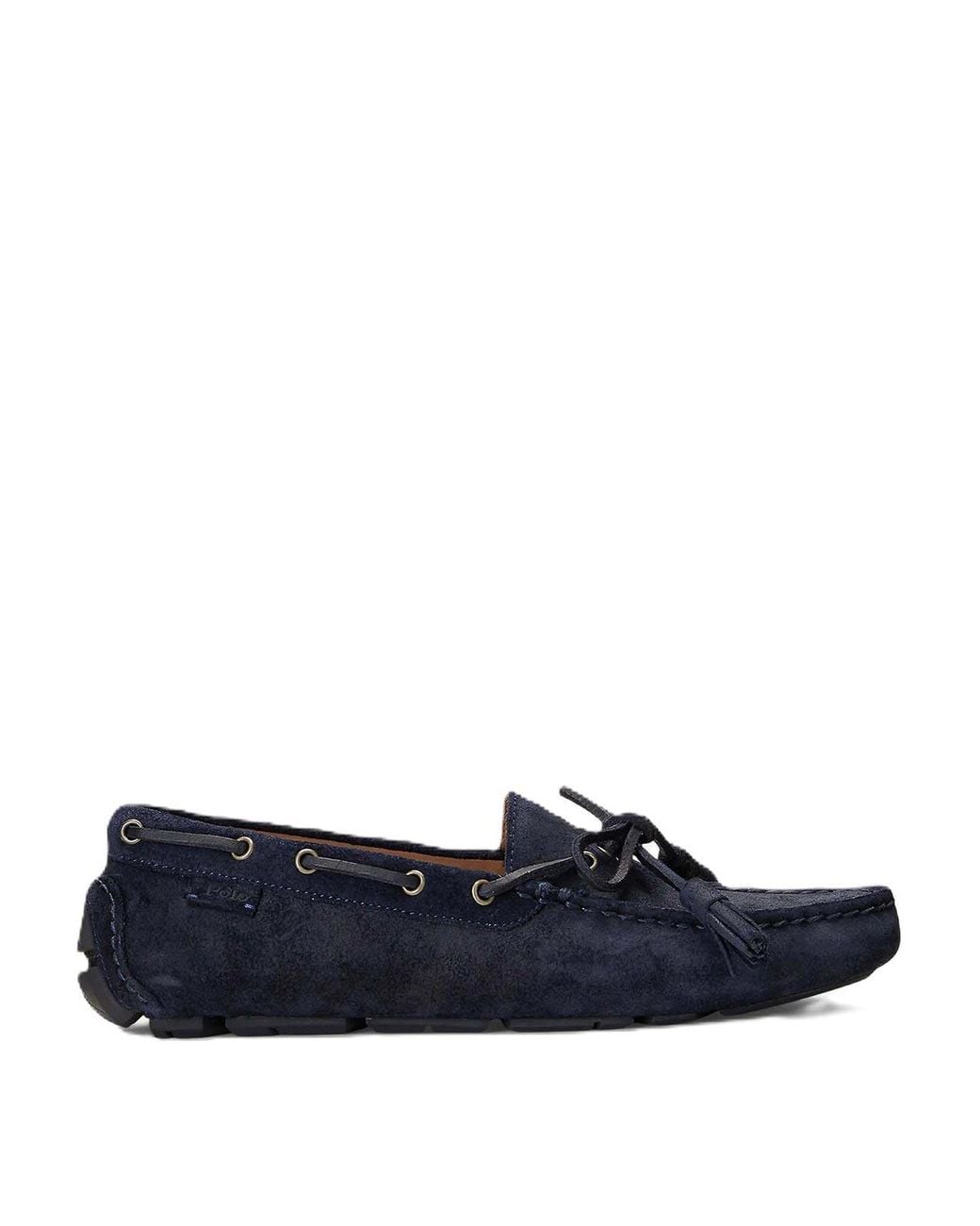 Polo Ralph Lauren Blue Anders Tie-Casual Shoe-Driver-Suede for men