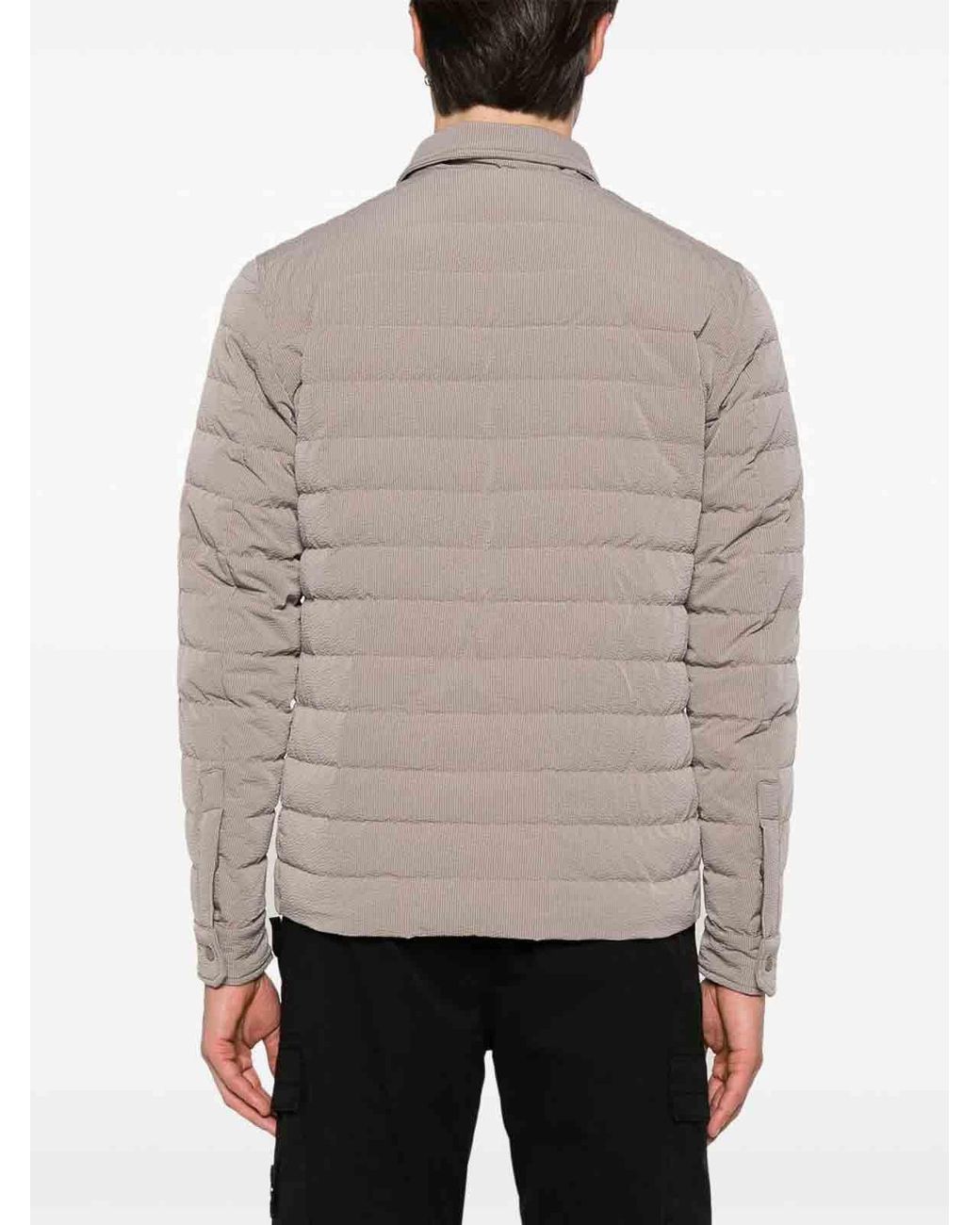 Herno Gray 'Seercrease' Padded Overshirt for men