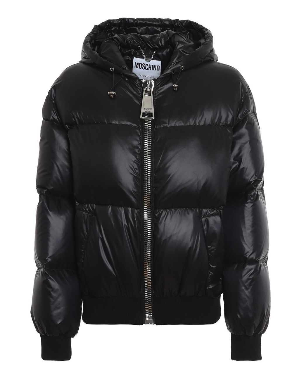 Moschino Black Hooded Puffer Jacket