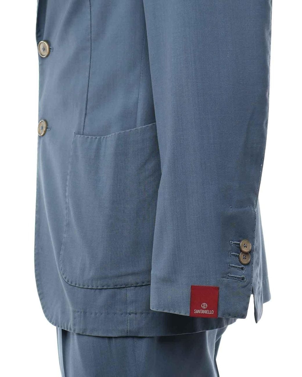 Santaniello Blue Pure Linen Dress for men