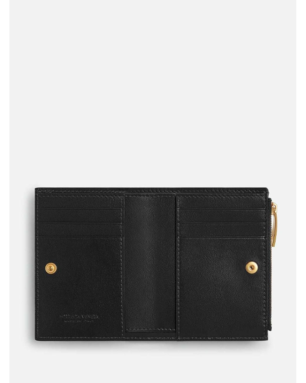 Bottega Veneta Black 'Intrecciato 15 Small Bi-Fold Wallet'