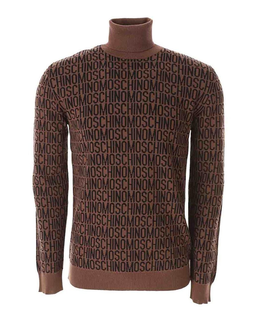 Moschino Brown Turtle Neck Logo for men
