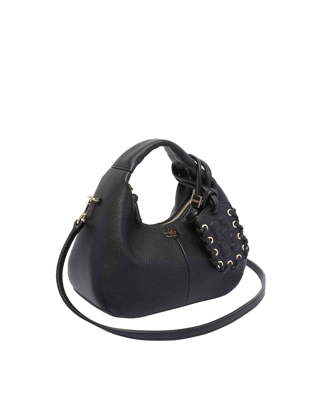 Ganni Black Mini Hobo Bag