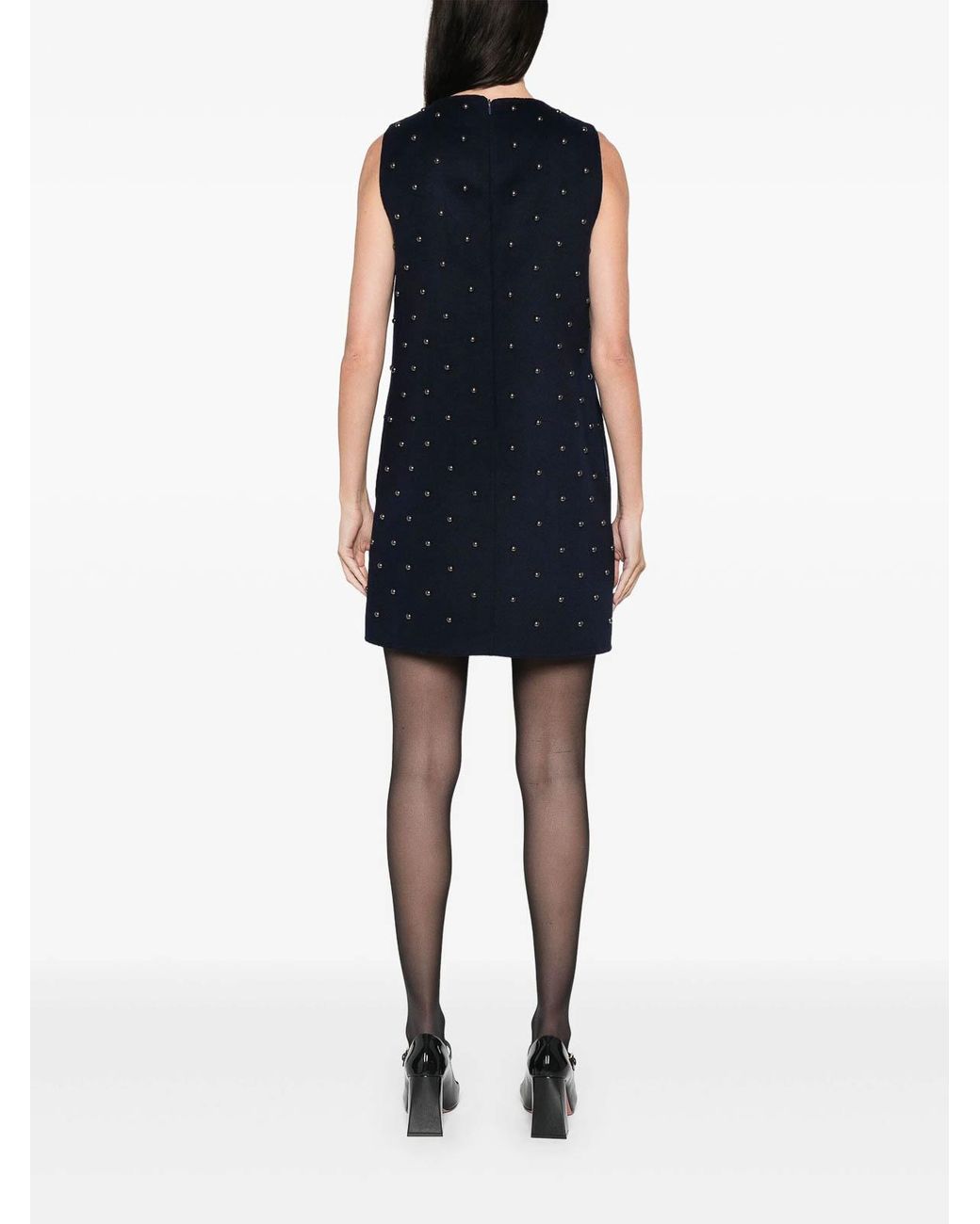 P.A.R.O.S.H. Black Bleak Stud-Embellished Dress