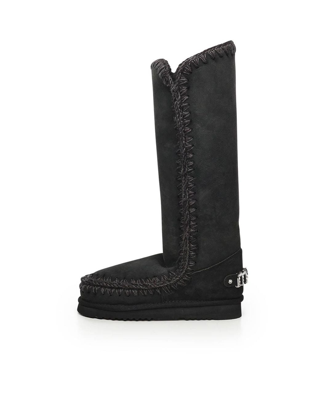 Mou Black Eskimo 40 Boots With Rhinestone Logo