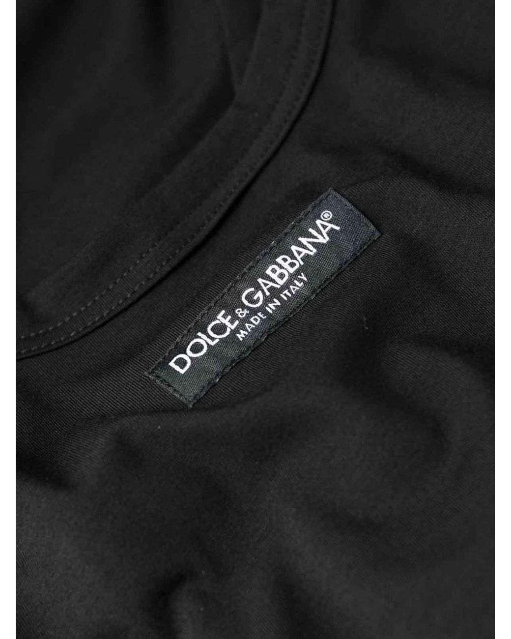 Dolce & Gabbana Black Stretch-Cotton Tank Top for men