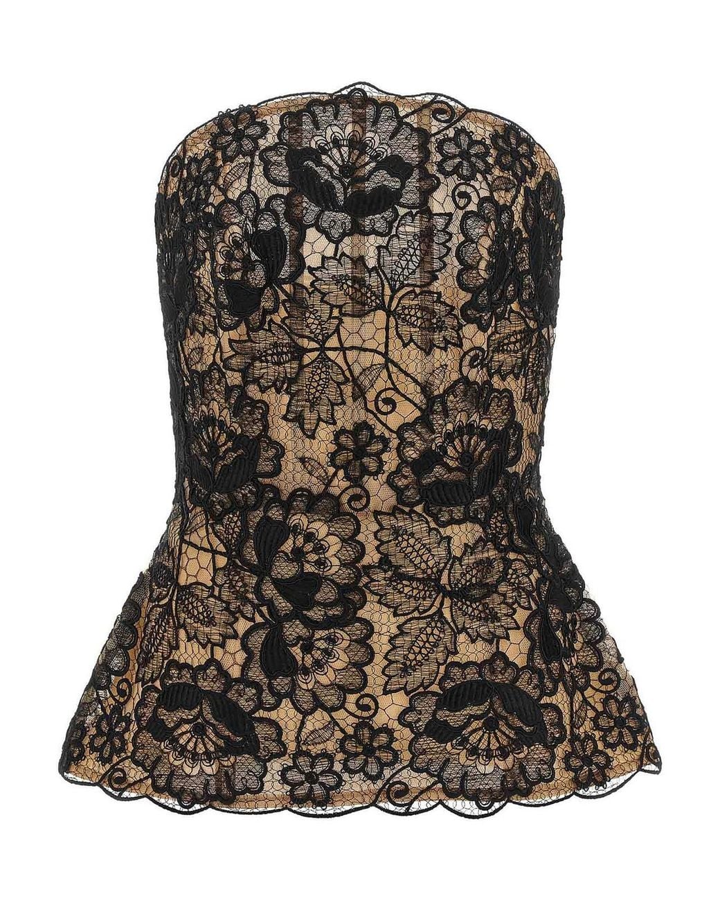 Elie Saab Black Guipure Lace Corset Dress