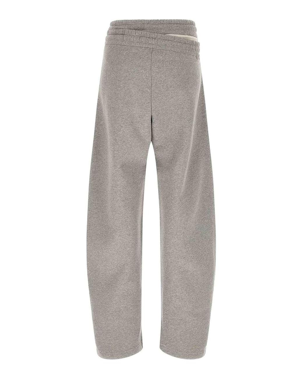 The Attico Gray Asymmetrical Double Waist Trousers