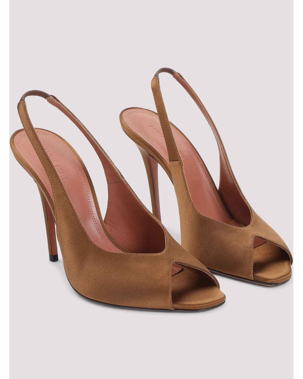 AMINA MUADDI Brown Kistina 105 Sling Mules