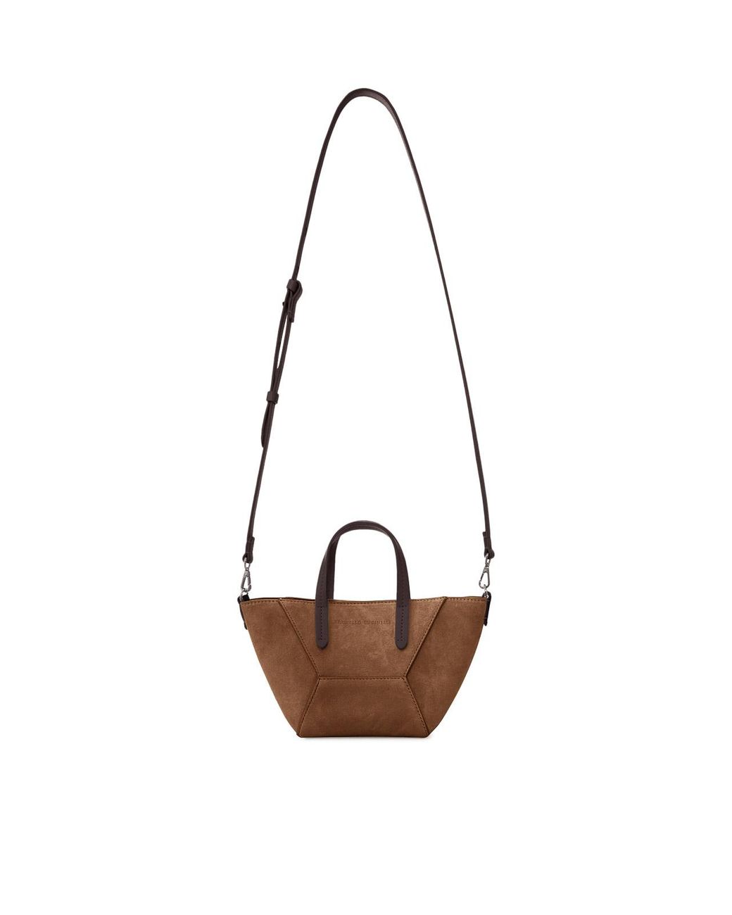 Brunello Cucinelli Brown Mini Suede Bag With Shoulder Strap