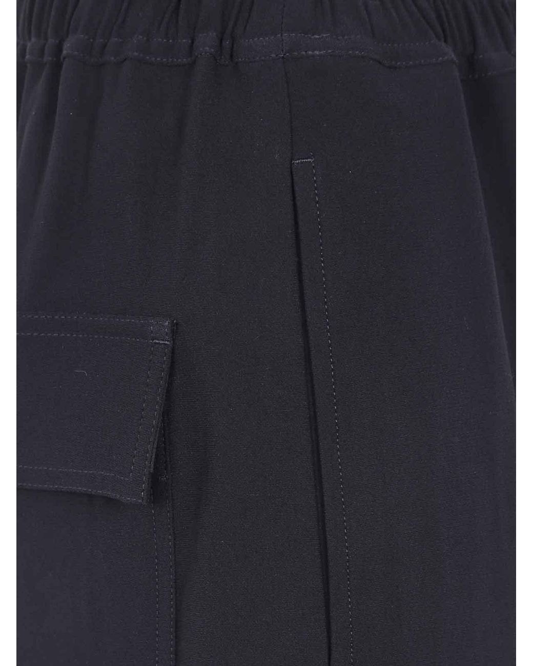 Rick Owens Blue Drawstring Astaires Cropped Trousers