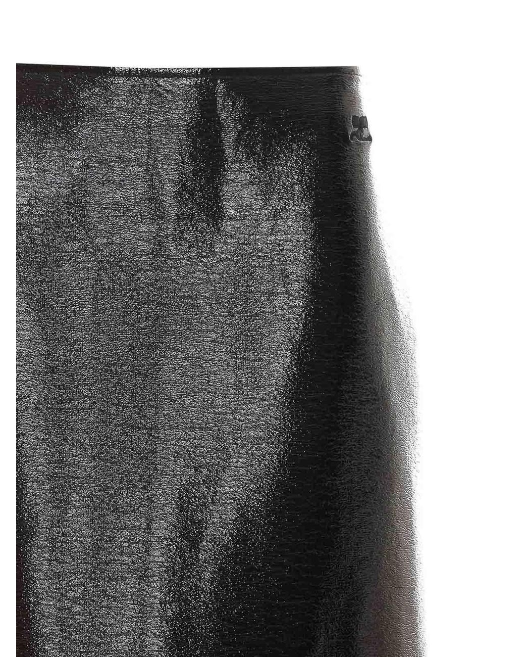 Courreges Gray Vinyl Knee-Lenght Skirt