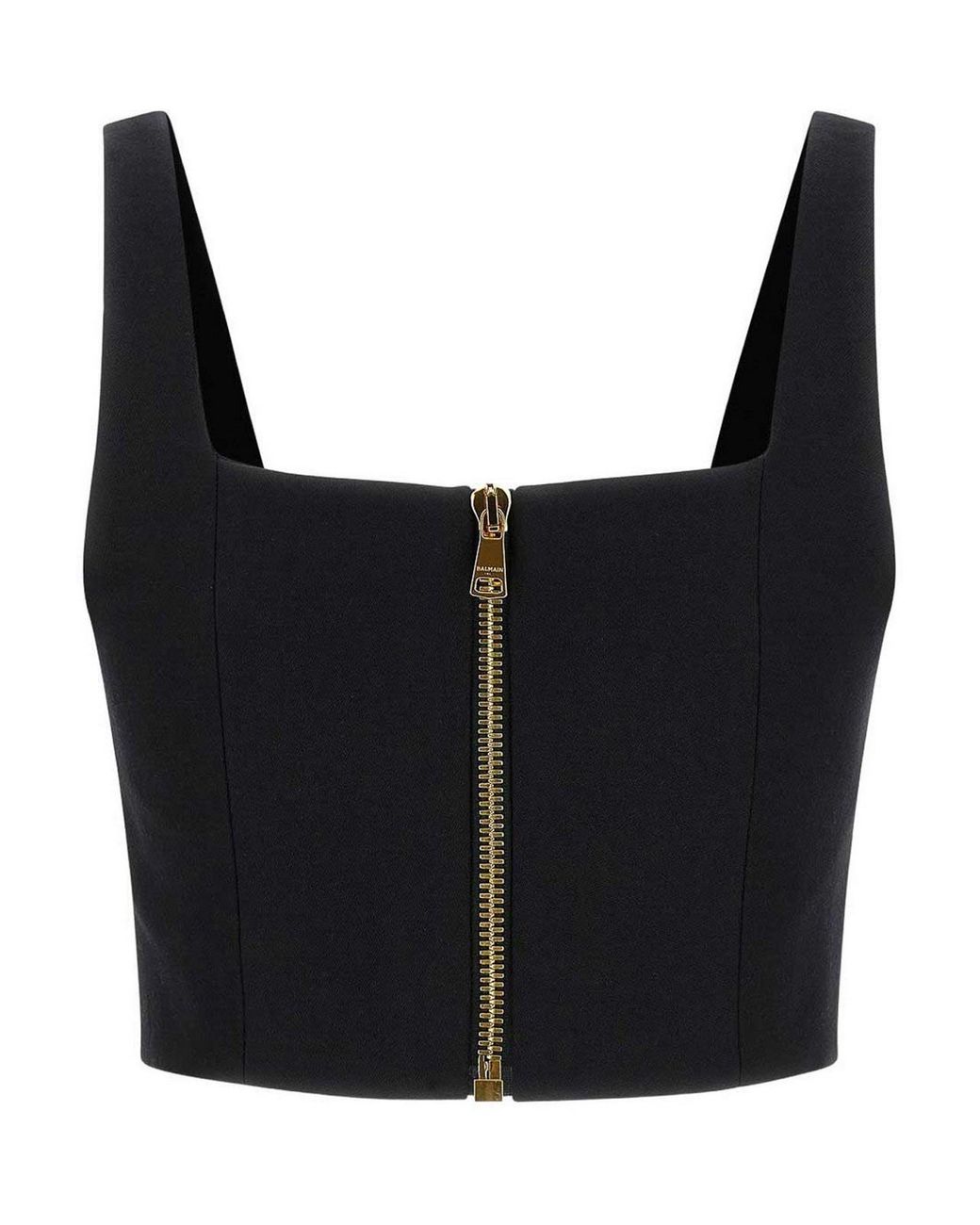 Balmain Black Wool Brassiere Top