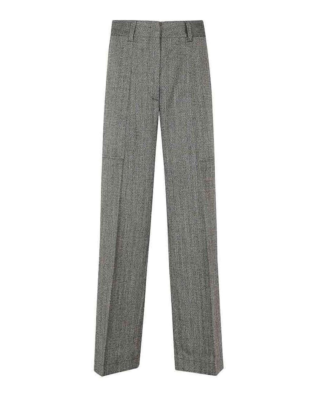 Forte_forte Gray Elegant Straight-Leg Trousers