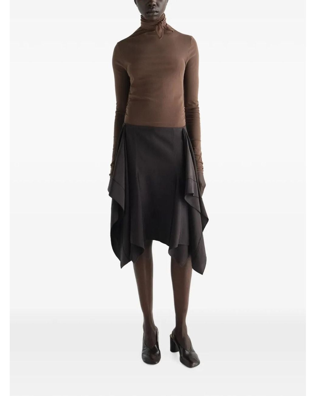 Lemaire Brown Ballerina Sheer Scarf Top