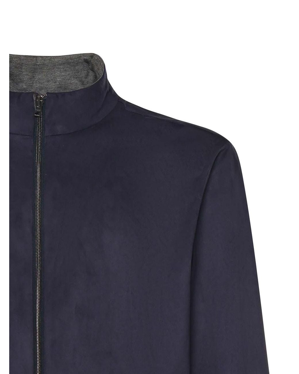 Herno Blue Suede-Effect Jacket for men